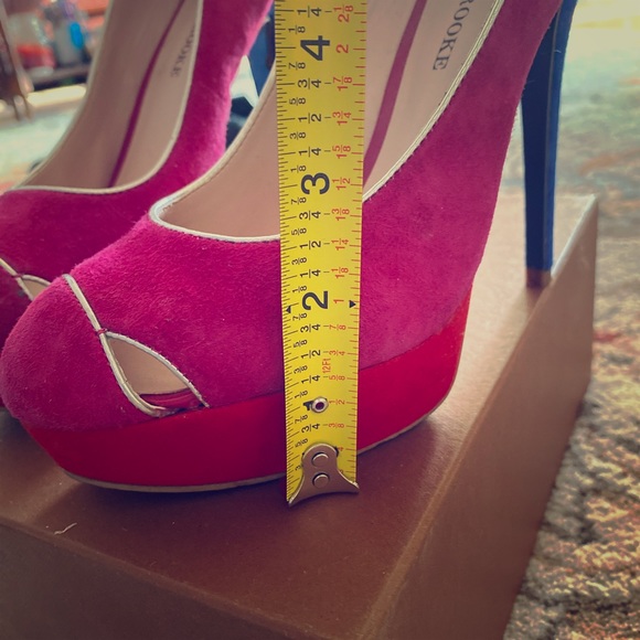 2/$50 Audrey Brooks tricolor platform heels - Picture 2 of 11